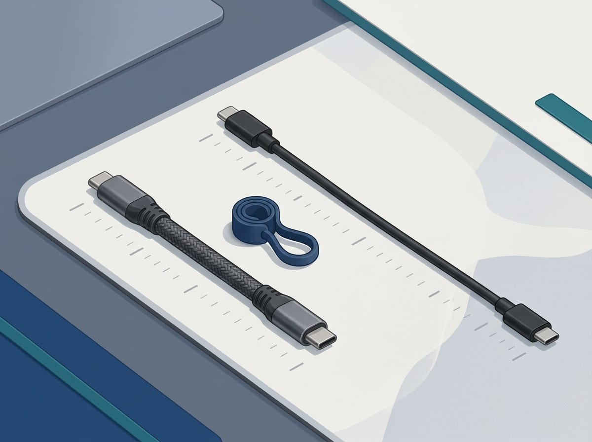 Porównanie krótszego i dłuższego kabla USB-C — długość i jakość mają znaczenie przy wysokiej mocy i transferze
