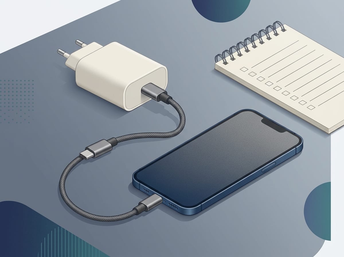 Ładowarka USB-C, krótki kabel i smartfon — dopasowanie mocy ładowarki, kabla i urządzenia przy szybkim ładowaniu